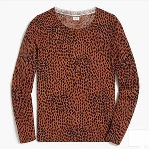 J. Crew Factory Brown Teddie Polka Dot Sweater